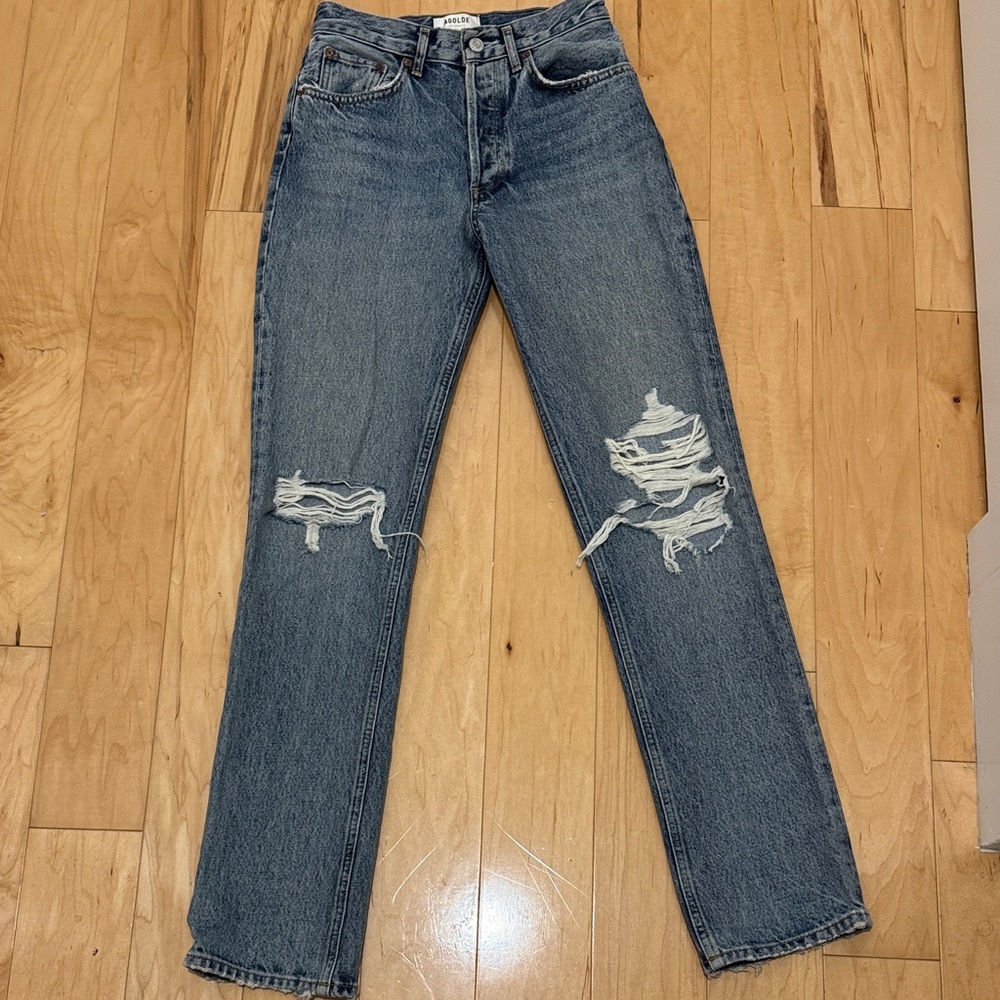 AGOLDE Lana Ripped Straight Leg Jeans (Backdrop)